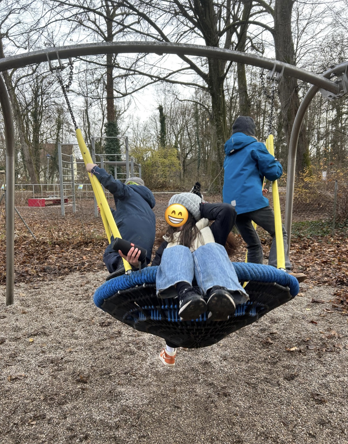 Kinder auf der Nestschaukel